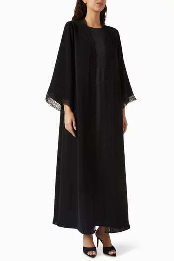 Bead-embroidered Abaya Set