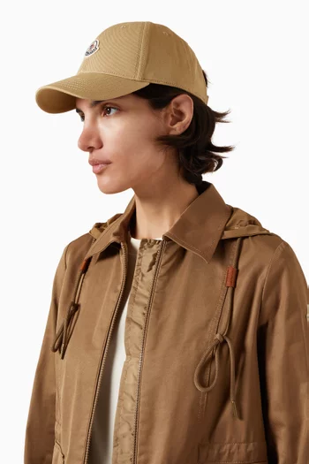 Logo Baseball Cap in Cotton Gabardine