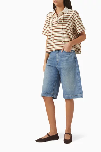 Striped Polo Shirt in Cotton