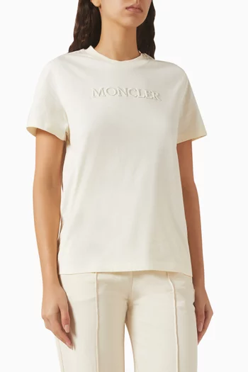 Embroidered Tonal Logo T-shirt in Cotton