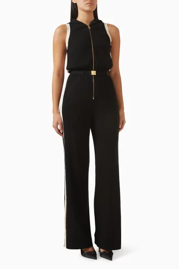 Belted Knit Jumpsuit in Viscose Blend