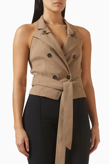 Single-Breasted Blazer in Gabardine