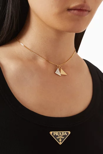 Triangle Logo Necklace in Gold-tone Metal