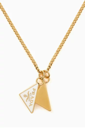 Triangle Logo Necklace in Gold-tone Metal
