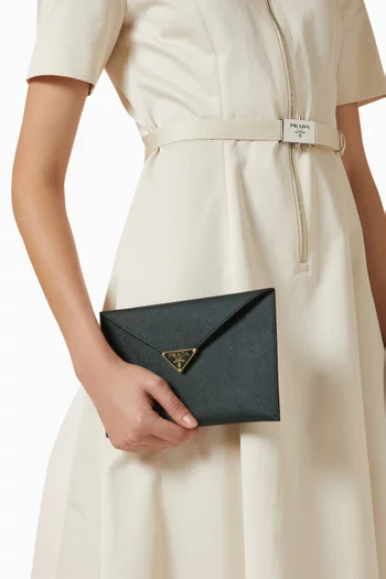 Envelope Clutch Bag in Saffiano Leather