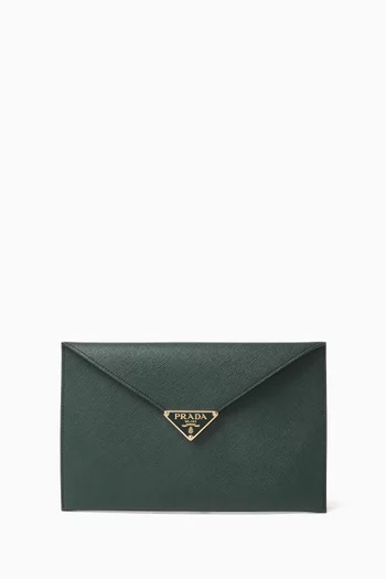 Envelope Clutch Bag in Saffiano Leather