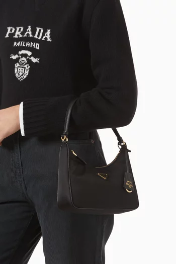 Mini Re-Edition Hobo Bag in Re-Nylon