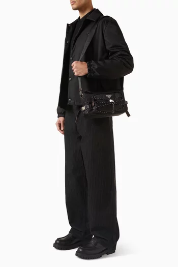 Speedrock Shoulder Bag in Re-Nylon & Leather