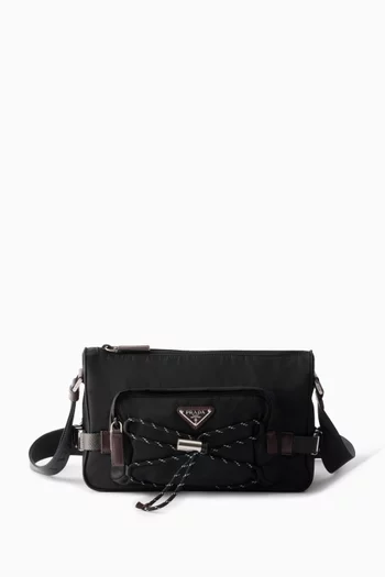 Speedrock Shoulder Bag in Re-Nylon & Leather