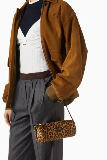 حقيبة شمواه جلد عجل بنقشة جلد الفهد