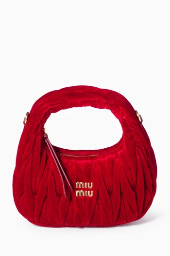 حقيبة هوبو واندر ميني مخمل مبطن