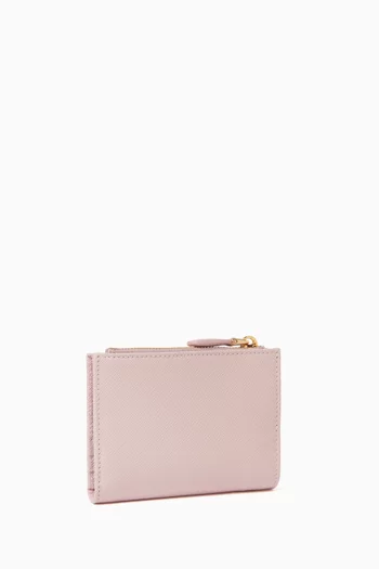 Small Wallet in Lips-printed Saffiano Leather