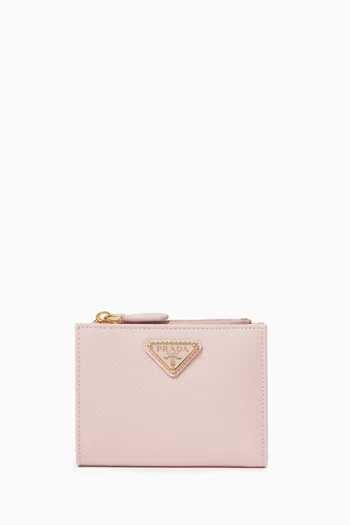 Small Wallet in Lips-printed Saffiano Leather