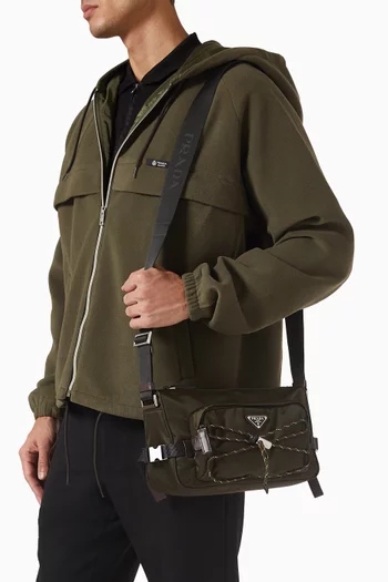 حقيبة كتف سبيد روك جلد ونايلون معاد تدويره