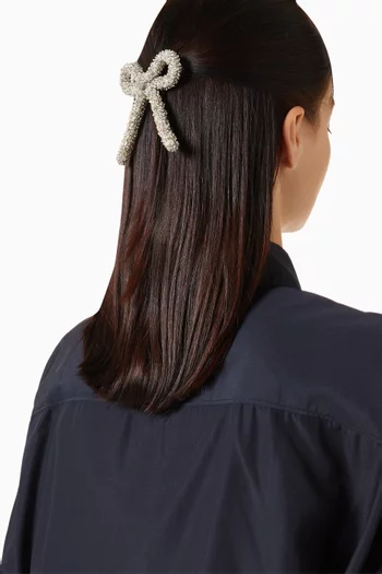 Bow Crystal-embellished Hair Clip
