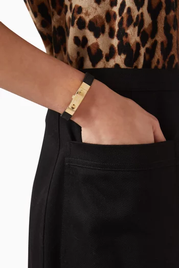 Logo Bracelet in Saffiano Leather