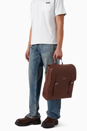 Logo Backpack in Leather