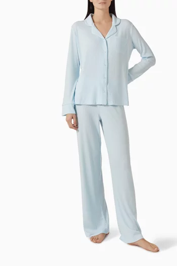 طقم بيجاما سوفت لاونج مضلع