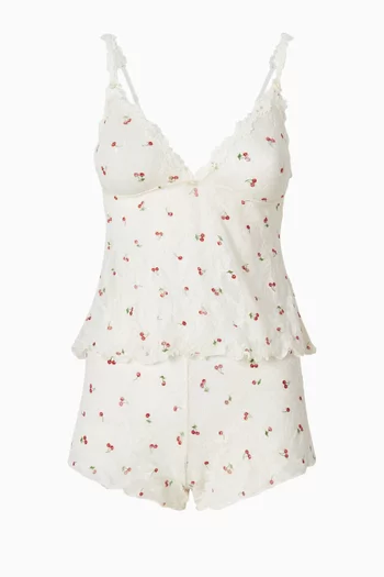 Stretch Lace Triangle Cami & Shorts Set