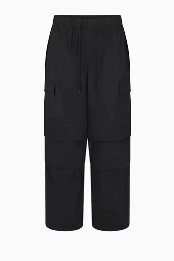 بنطال كارغو فضفاض بخصر منخفض قطن منسوج