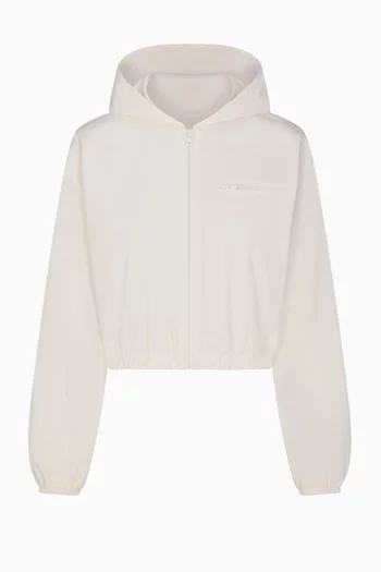 جاكيت قصير بسحاب قطن منسوج