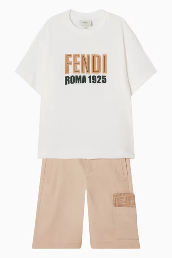 شورت بشعار حرفي FF‏ قطن وغابردين