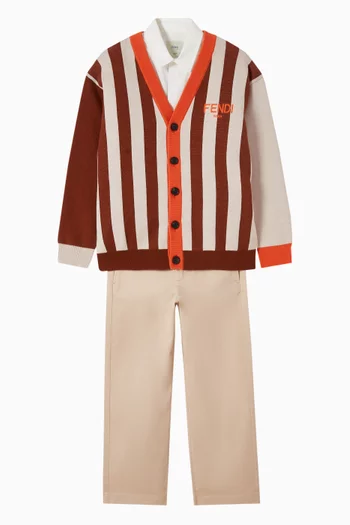 Striped Cardigan in Knit