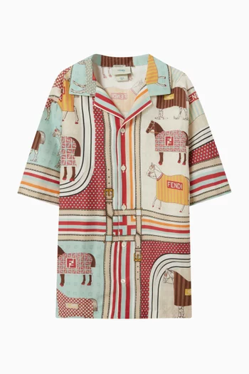 Horse Print Bowling Shirt