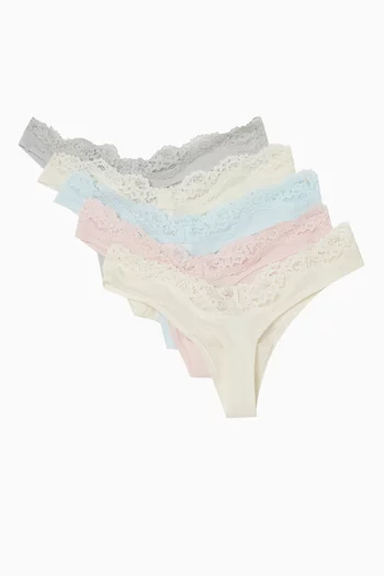 طقم ثونغ بتصميم قصير في الأمام دانتيل فيتس إيفري بودي