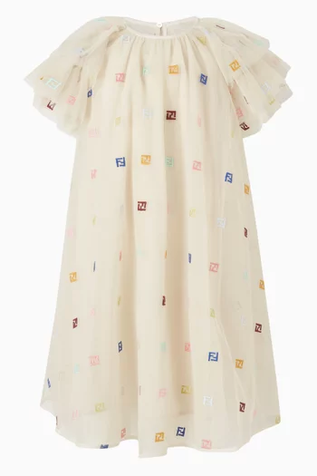 فستان مطرز بشعار FF 