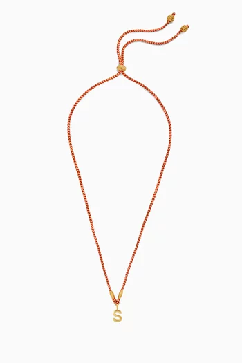 x Fozaza Letter 'S' Necklace in 18kt Yellow Gold