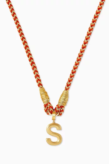 x Fozaza Letter 'S' Necklace in 18kt Yellow Gold
