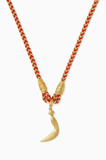 x Fozaza Arabic Letter 'Za' Necklace in 18kt Yellow Gold