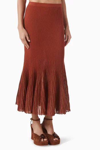 تنورة فيرا متوسطة الطول منسوجة