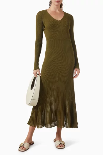 فستان زيدا بفتحة رقبة على شكل حرف V‏ مزيج فيسكوز