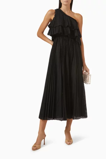 Agneta One-shoulder Dress in Cotton Poplin