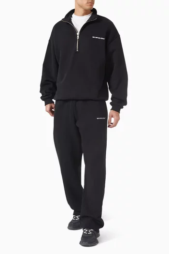 Uniform Wide Leg Jogging Pants in Cotton-blend