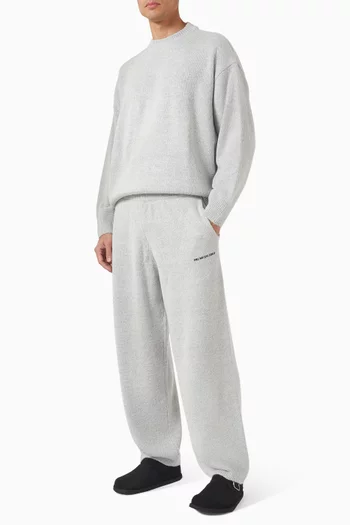 سترة بفتحة رقبة مستديرة منسوجة من مزيج الموهير