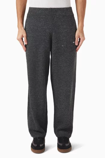 Knit Wide Leg Jogging Pants in Mohair-blend