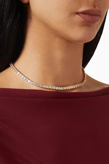 The Gia Tennis Necklace in Gold-tone Brass