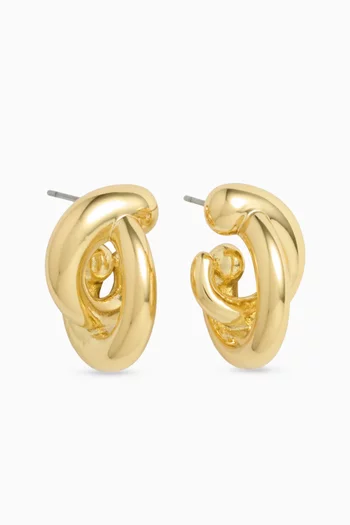 The Twist Earrings in Gold-tone Brass