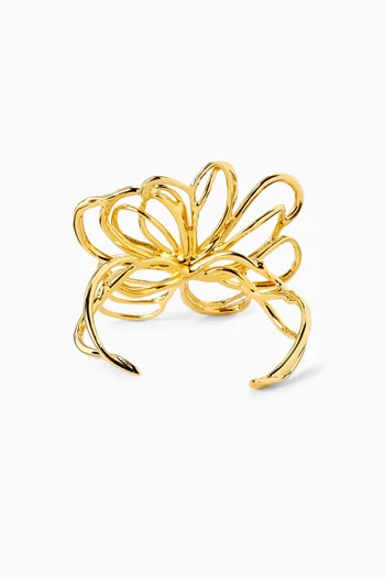 سوار بحلية زهرة بسلك نحاس بلون ذهبي