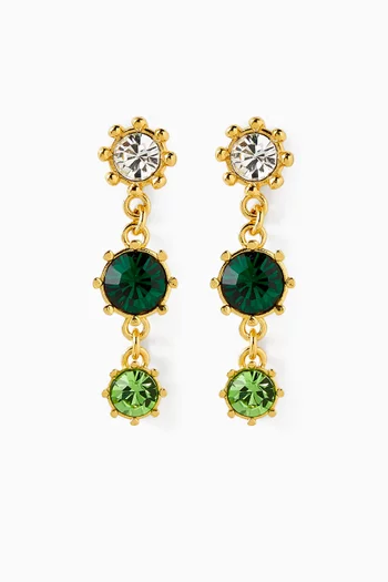 Crystal Drop Earrings in Gold-tone Brass