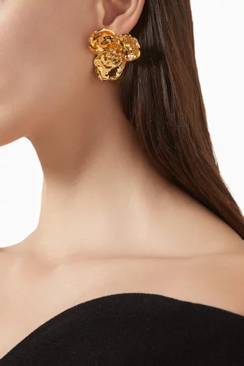 Blossom Stud Earrings in Gold-tone Brass