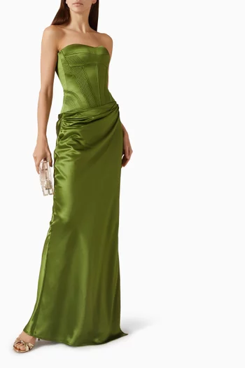 The Perido Maxi Dress in Satin