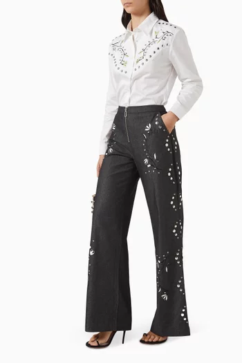 The Grammy Crystal Pants in Denim