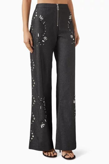 The Grammy Crystal Pants in Denim