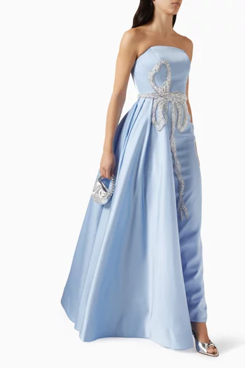 Embellished Gown in Satin