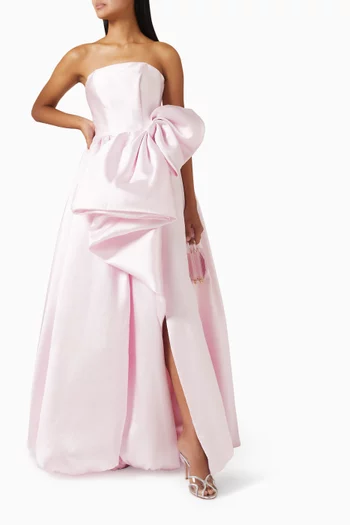 فستان سهرة بتصميم منفوخ بلا حمالات ميكادو