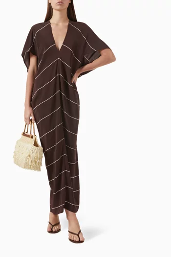 Striped Kaftan in Silk